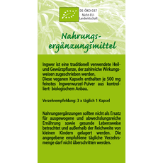 Ingwer BIO Kapseln - MHD 07/2025