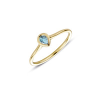 Miss Spring Ring MSR715-AQ Brilliantly Bezel Pear Aquamarijn