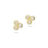 Miss Spring Ear Stud Button V 3 Stone