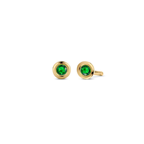 Miss Spring Miss Spring Earstud Brilliantly Bezel Briljant Emerald