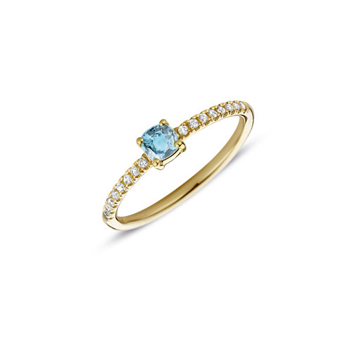 Miss Spring Miss Spring Ring Brilliantly Cushion Aquamarine Diamond MSR713-AQ-DI