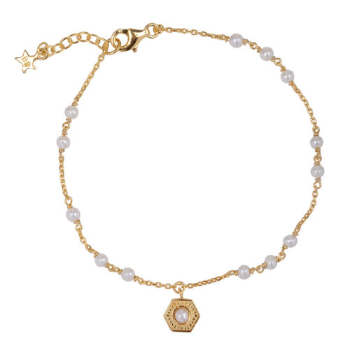 Betty Bogaers Betty Bogaers Armband B2076 GOLD Betty Bogaers Betty Bogaers Armband B2076 GOLD