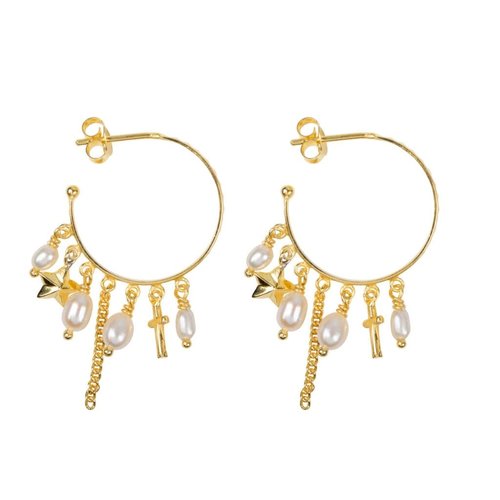 Betty Bogaers Betty Bogaers Oorbellen E947 GOLD Betty Bogaers Betty Bogaers Oorbellen E947 GOLD