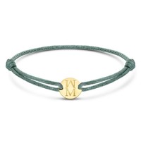 Minitials Middel Disc Satijn Armband