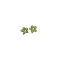 Miss Spring Earrings In Full Bloom Leaf Green