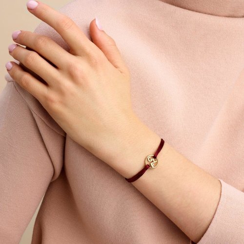 Minitials Minitials Ronde Twee Signature Één Blend Satijn Armband Minitials Minitials Ronde Twee Signature Één Blend Satijn Armband