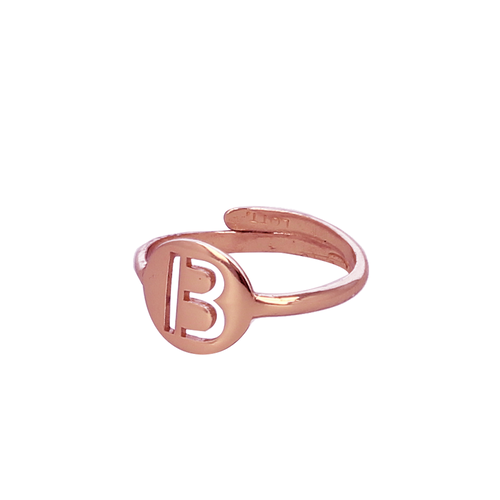 LOTT. Gioielli Lott Ring Small Letter Rose goudkleurig