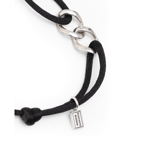 Buddha to Buddha Buddha to Buddha Armband 135BL Chain XS Cord Bracelet Silver Black