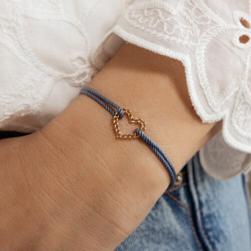 Minitials Minitials Armband Love Chain Hart Satijn