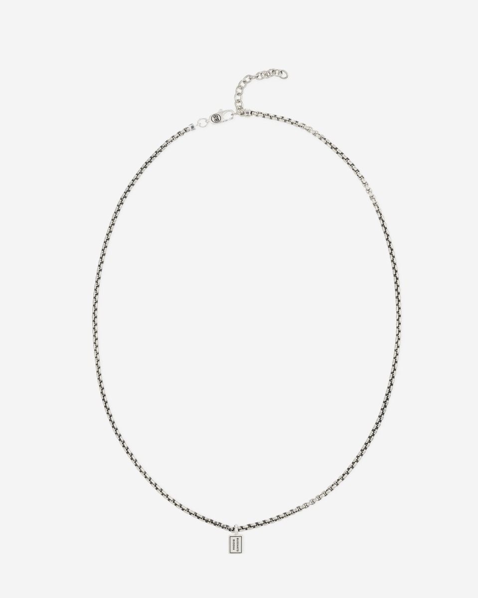 BUDDHA TO BUDDHA - Chain Gradient 163 47 cm - Ketting| Zilveren hanger met ketting