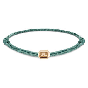 Minitials Minitials Armband Facet Emerald Satijn