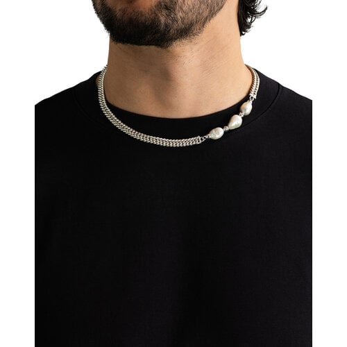 Buddha to Buddha Buddha to Buddha Ketting 225 Barok Parel Chain Zilver