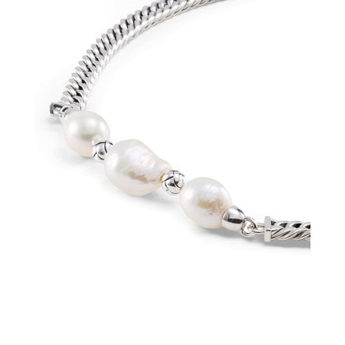 Buddha to Buddha Buddha to Buddha Ketting 225 Barok Parel Chain Zilver