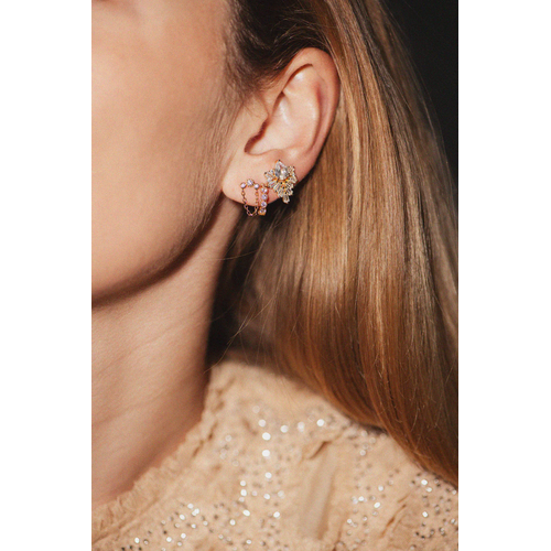 Bobby Rose Bobby Rose Oorbellen Swarowski Clip White