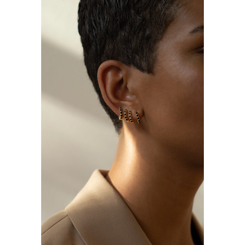 Bobby Rose Bobby Rose Oorbellen Swarowski Clip Black