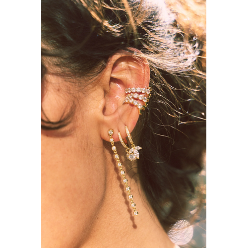Bobby Rose Bobby Rose Oorbellen  Strass Earcuff