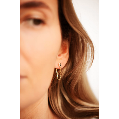 Bobby Rose Bobby Rose Oorbellen Gemshine Onyx