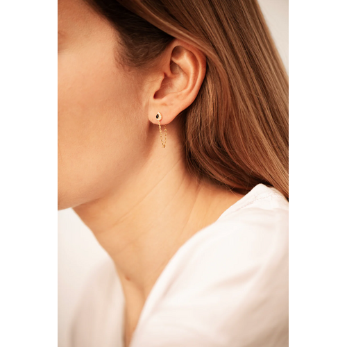 Bobby Rose Bobby Rose Oorbellen Gemshine Onyx