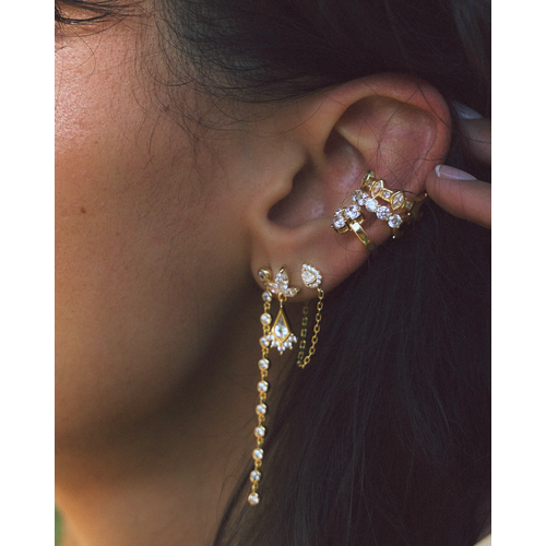 Bobby Rose Bobby Rose Oorbellen Gemshine White