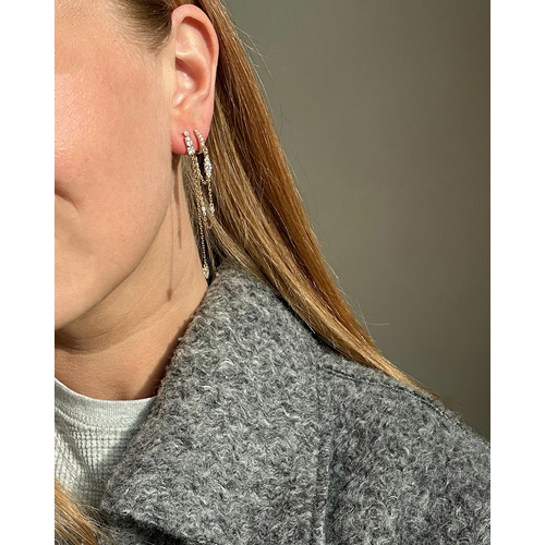 Bobby Rose Bobby Rose Oorbellen Strass White Oval