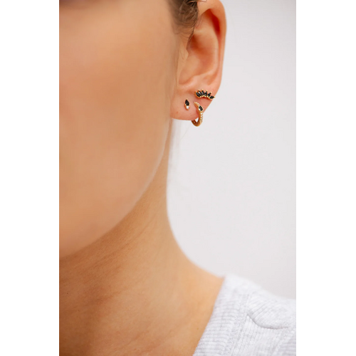 Bobby Rose Bobby Rose Oorbellen Twig Onyx