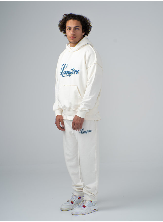 Loop Logo Denim Hoodie White