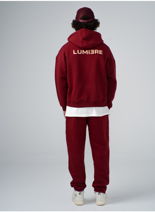 Lumi3re  Zipper Tracksuit Burgundy - Red