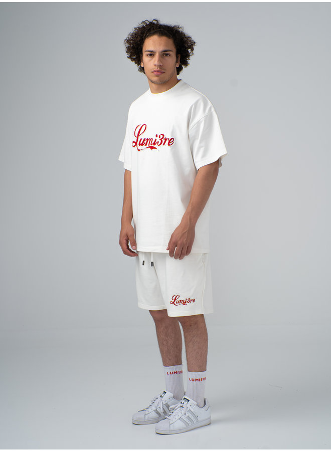 Loop Logo Red Shorts White