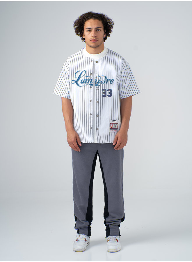 Lumi3re Denim Short-Sleeved Baseball Shirt