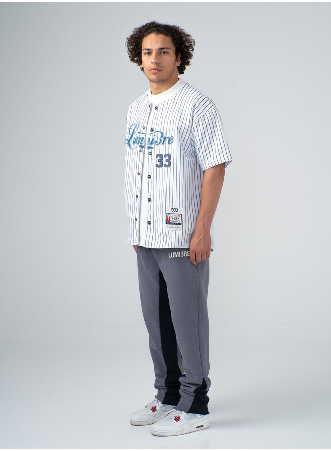 Lumi3re Denim Short-Sleeved Baseball Shirt