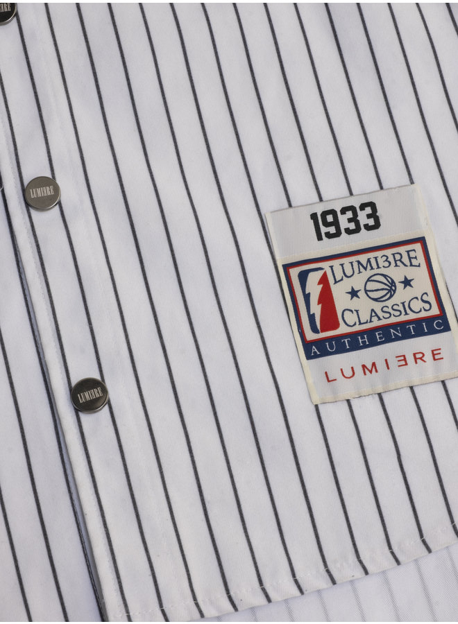 Lumi3re Denim Short-Sleeved Baseball Shirt