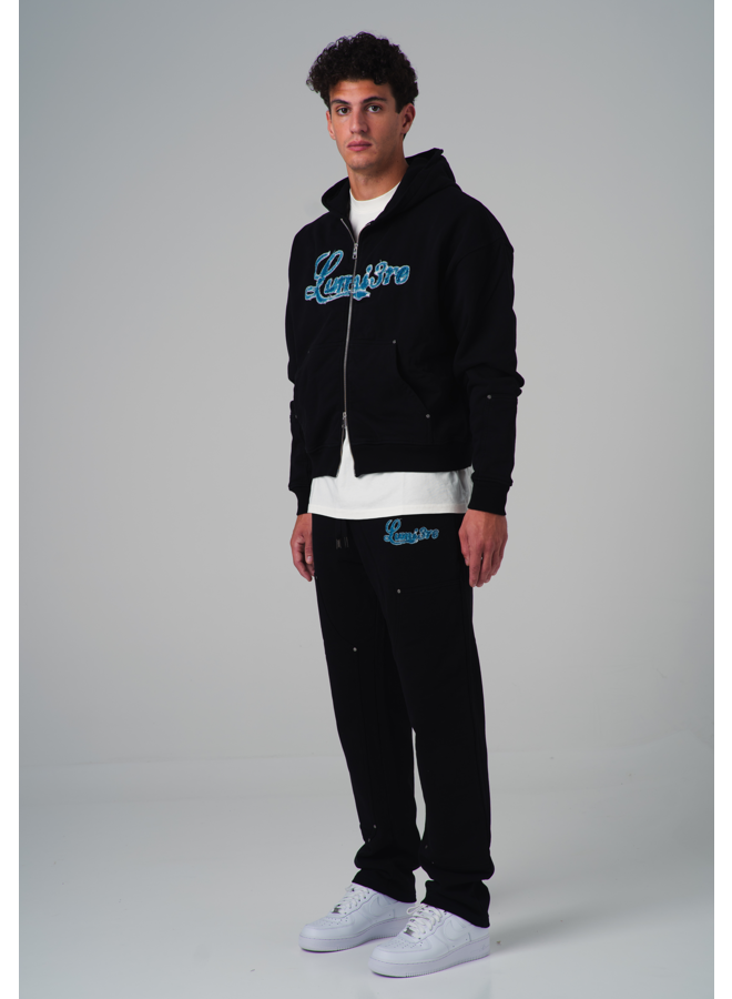 Loop Logo Denim Button Tracksuit Black