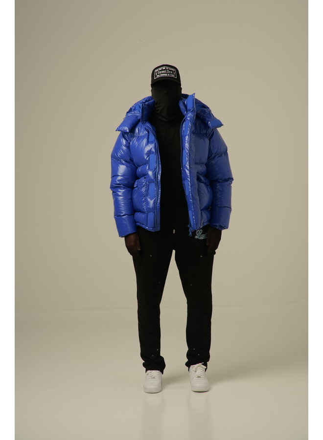 High Neck Puffer Jacket Cobalt Blue