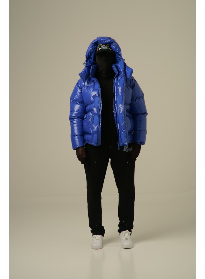 High Neck Puffer Jacket Cobalt Blue