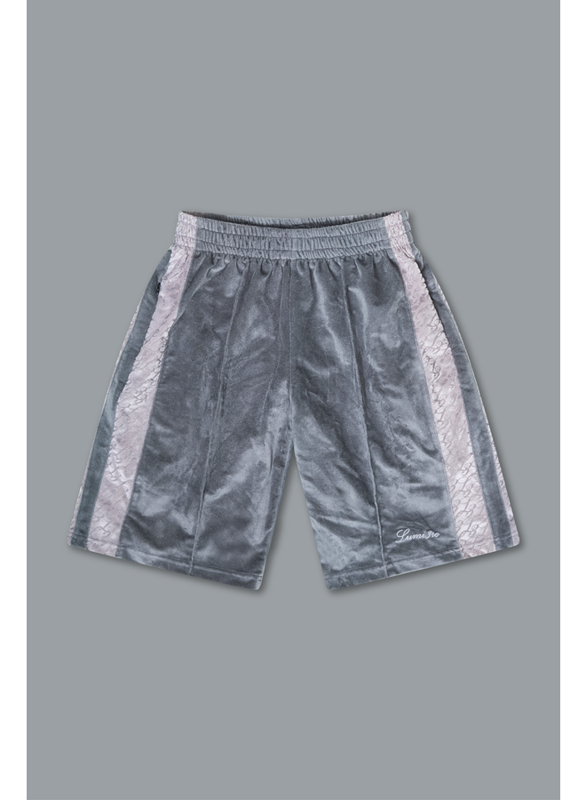 Monogram Velvet Shorts Dark Grey