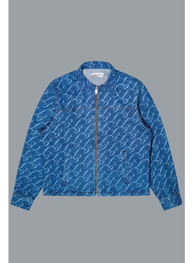 Louis Vuitton Monogram Padded Denim Jacket, Blue, 46