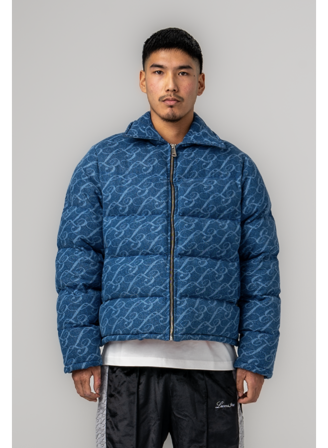 L3 Monogram Puffer Jacket Denim