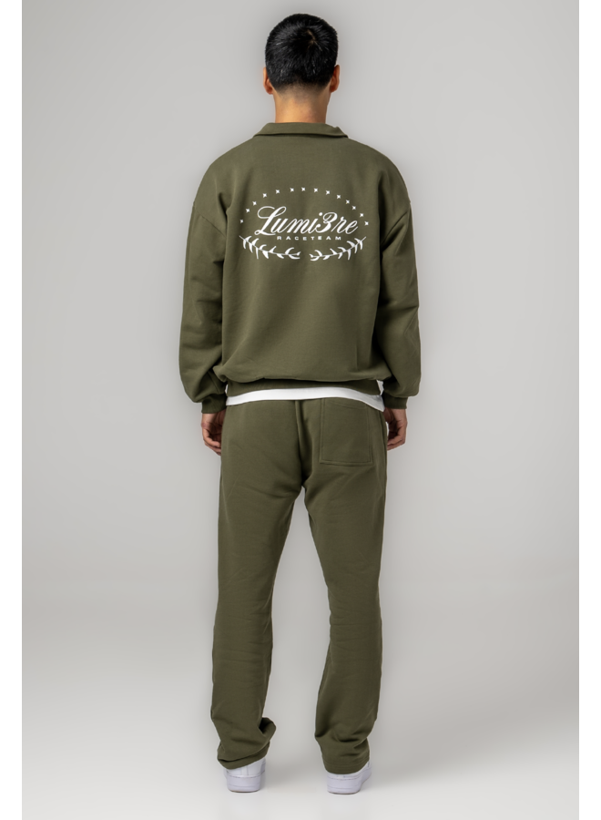 Race Team Tracksuit Zip Collar Green