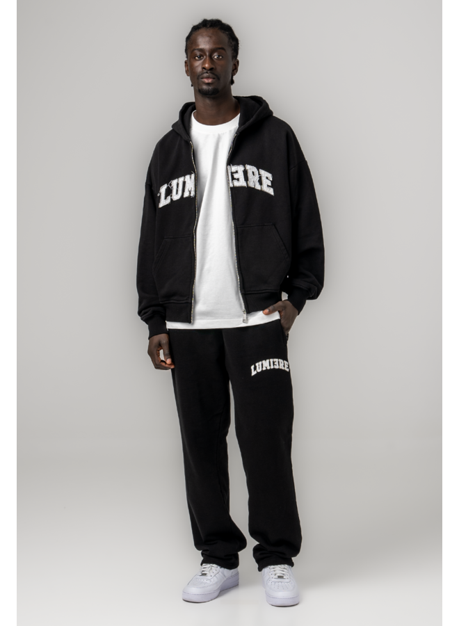 College Zipper Tracksuit Black