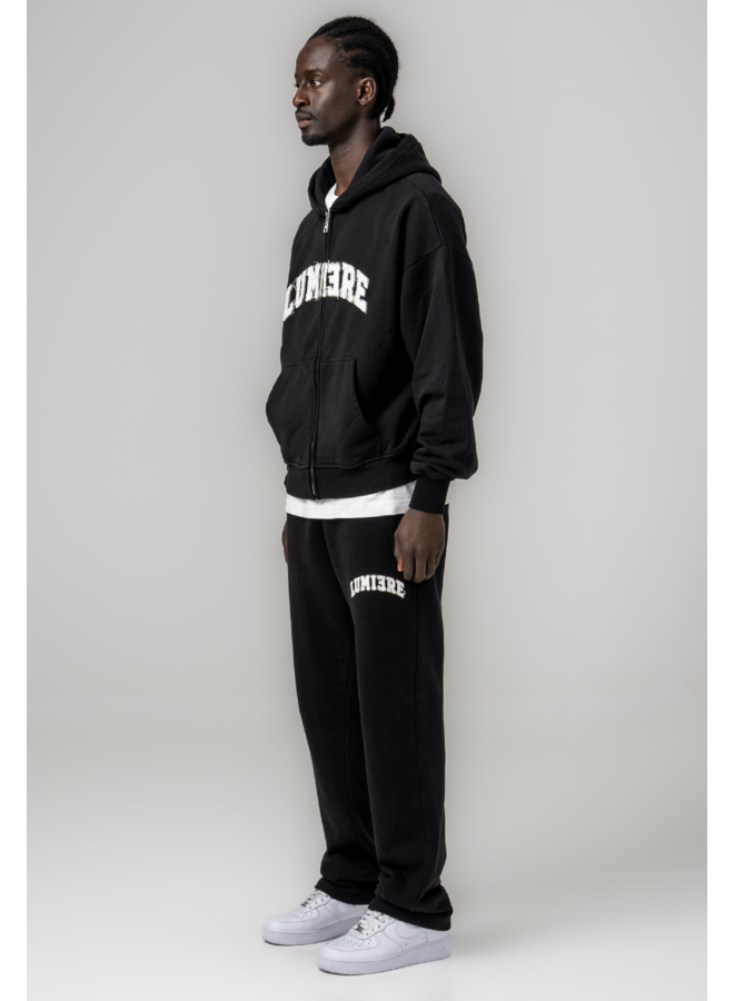 College Zipper Tracksuit Black