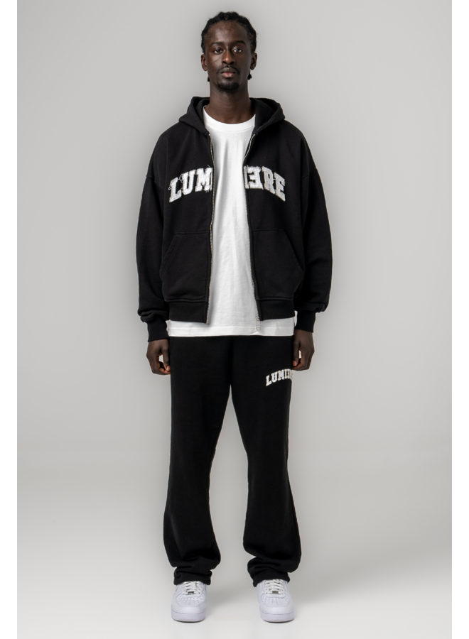 College Zipper Tracksuit Black