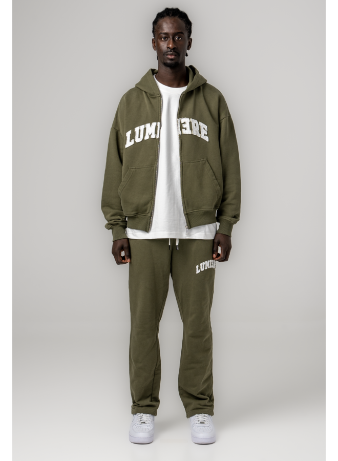 College Zipper Tracksuit Army Green
