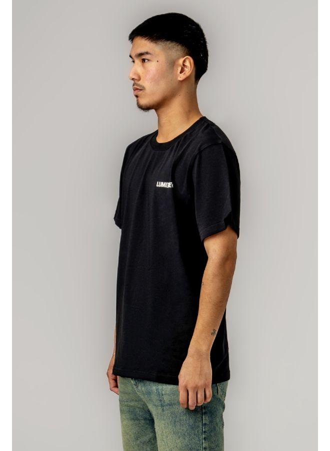 Black Plain Tee Rubber Logo - LUMI3RE