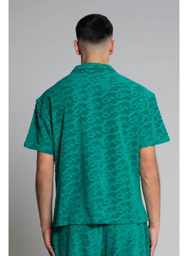 L3 Monogram Terry Polo Green