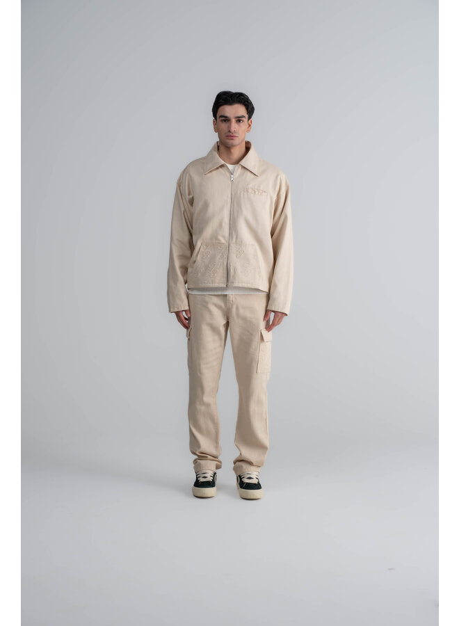 L3 Monogram Cargo Jacket Ecru