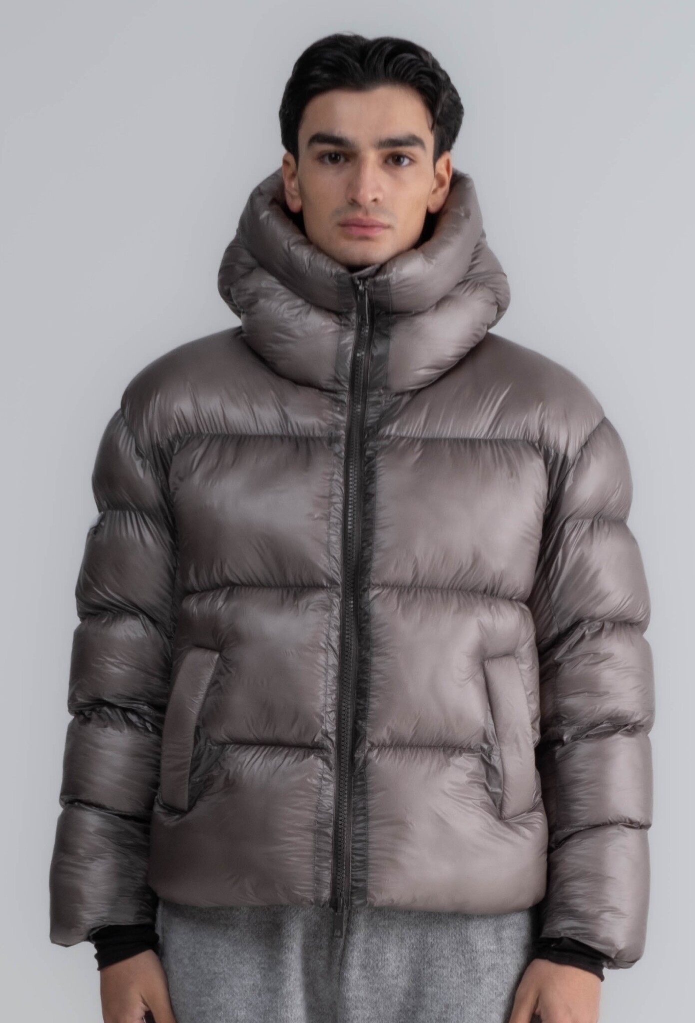 Cloudy Nylon Hooded Jacket Grey - LUMI3RE Cloudy Nylon Hooded Jacket Grey - LUMI3RE