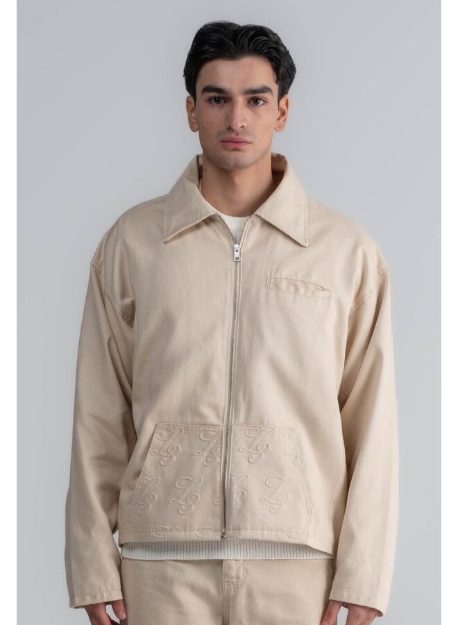 L3 Monogram Cargo Jacket Ecru
