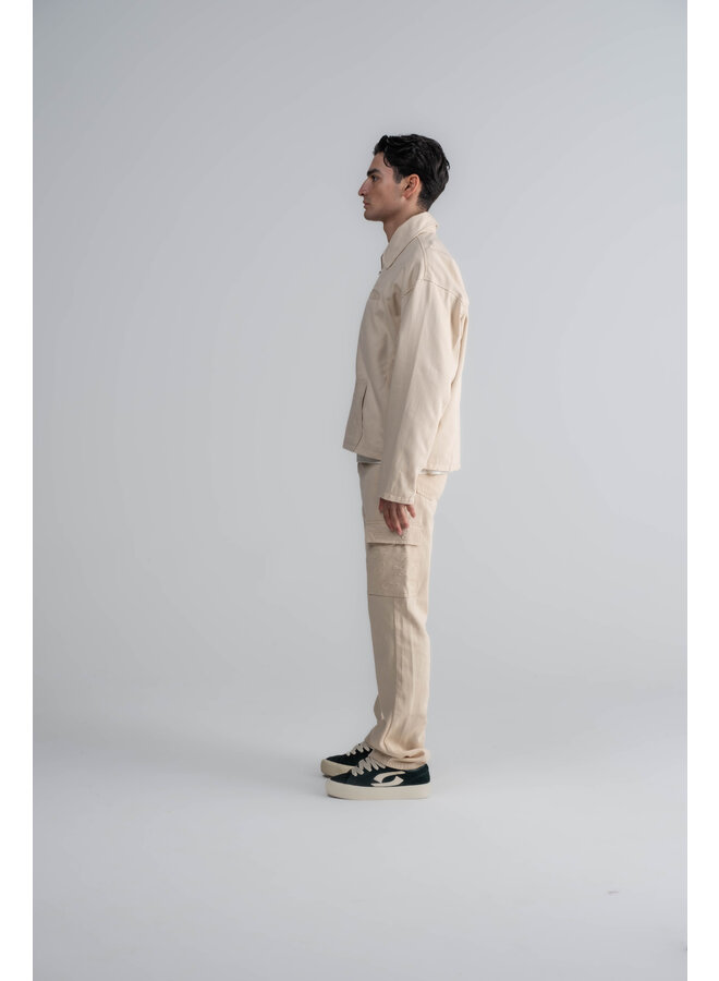 L3 Monogram Cargo Jeans Ecru