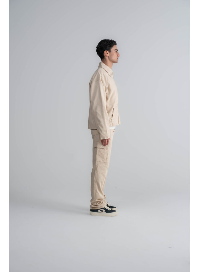 L3 Monogram Cargo Jeans Ecru