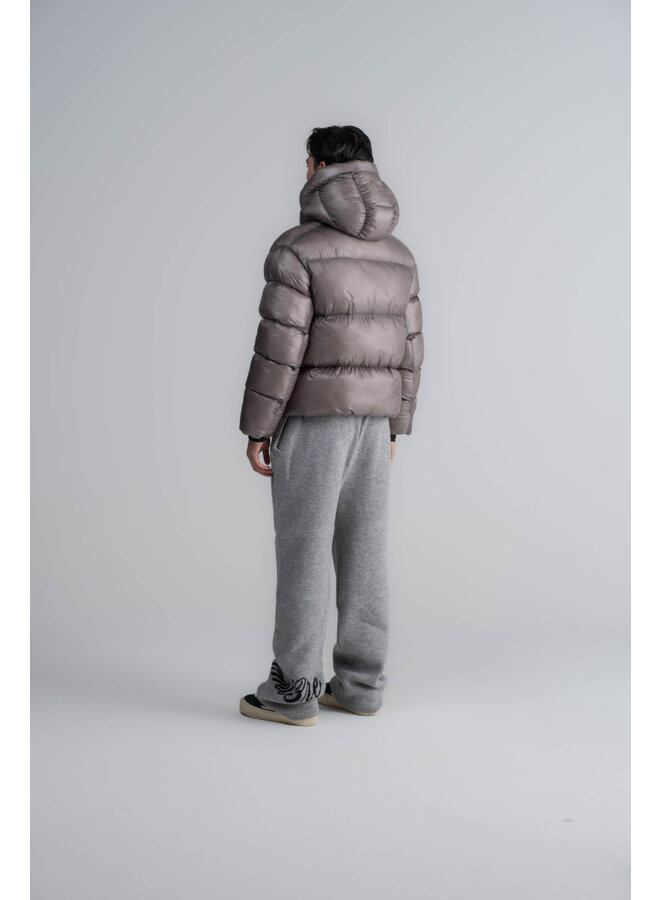 Cloudy Nylon Hooded Jacket Grey
